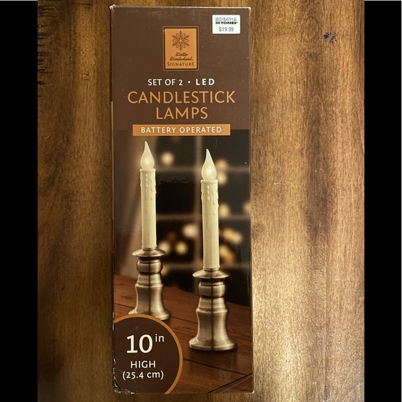 LED Battery operated 10” Candlesticks - set of 2 - Picture 1 of 3